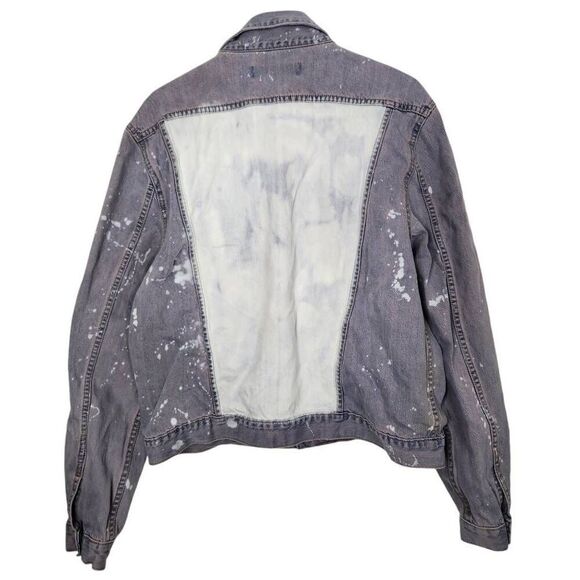 Calvin Klein Jeans purple Wash bleached classic Trucker Jacket XXL - Picture 3 of 9